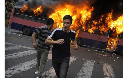 During the recent unrest in Iran, the Adidas brand got caught-up in the violence when this image was published all-around the globe
