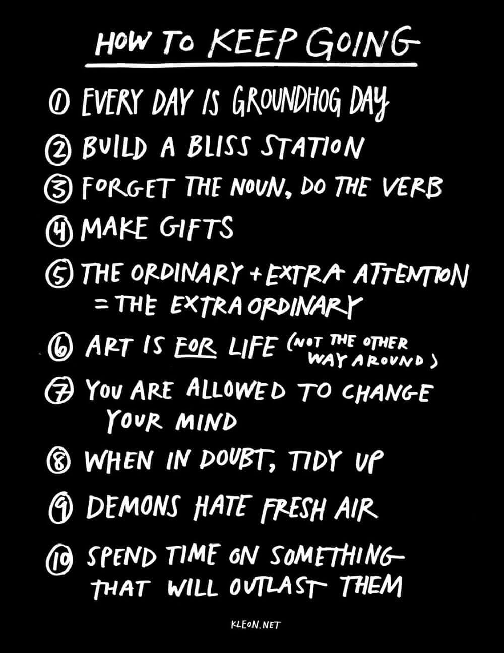 How to keep things going